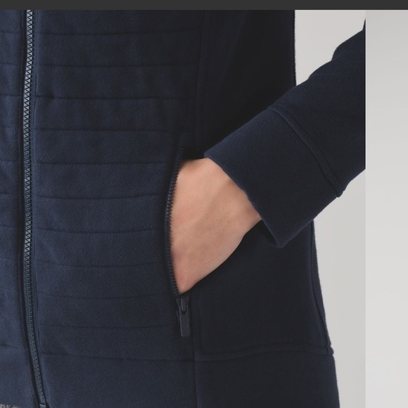 Lululemon Fleece Be True Jacket Cotton Fleece Zipper Quilted Pockets Top Snaps - Picture 15 of 15
